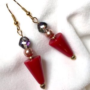 Handmade Earrings with Vintage and Modern Elements (162-0H) New Without Tags
